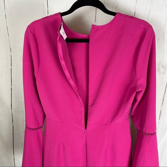 Charles Henry Pink mini dress with long bell sleeves. Medium - Picture 3 of 10